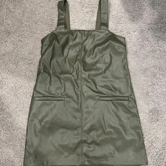chinese dress ladies Abercrombie & Fitch Black Vegan Leather Shift Mini Dress- Size XL (sol   The Saved Collection